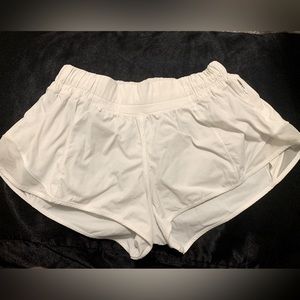Lululemon hotty hot shorts: black, size 2 & white, size 4